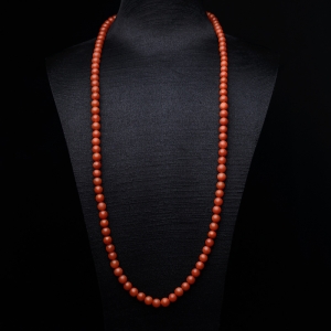 6.5mm柿子红南红108佛珠