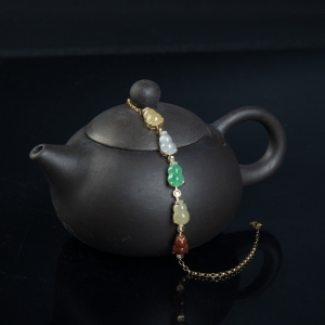 18k糯种翡翠福禄手链