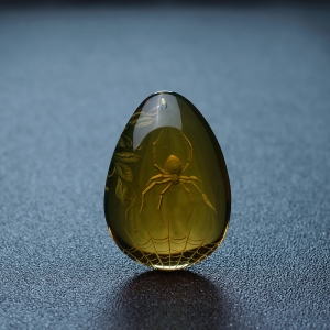 墨西哥蓝珀蜘蛛吊坠