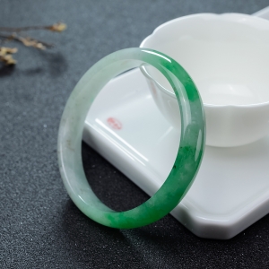 58mm糯种飘翠翡翠平安镯