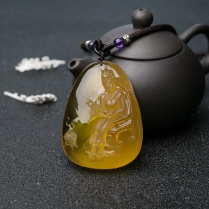 元春——鸡油黄金绞蜜吊坠