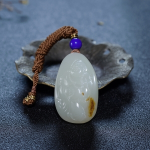 籽料和田白玉弥勒佛吊坠