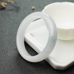 54.5mm糯种飘花翡翠平安镯