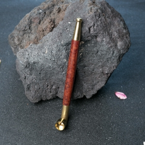 水波纹鸡血红小叶紫檀烟斗