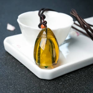 墨西哥蓝珀佛在心中吊坠