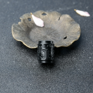 山料和田墨玉桶珠配件