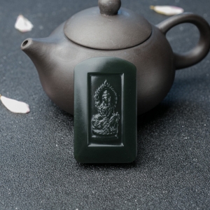 山料和田青玉文殊菩萨吊坠