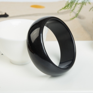 61mm山料和田黑青玉平安镯