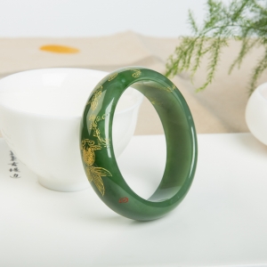 54mm山料和田碧玉平安镯