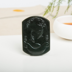 山料和田青玉金玉满堂吊坠