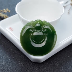 山料和田碧玉如意吊坠