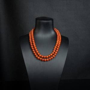 7.9mm柿子红南红108佛珠