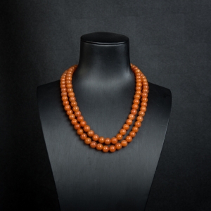 7.5mm柿子红南红108佛珠