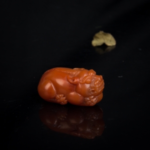 玫瑰红南红貔貅吊坠