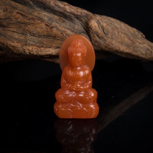 樱桃红南红大日如来吊坠