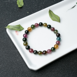 8mm彩虹碧玺单圈手串
