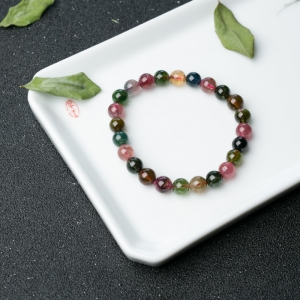 7mm彩虹碧玺单圈手串