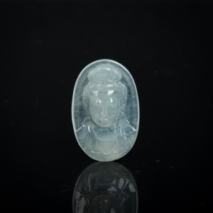 糯冰种翡翠观音吊坠