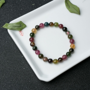 7mm彩虹碧玺单圈手串
