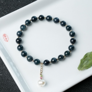 6.5mm蓝绿碧玺单圈手串