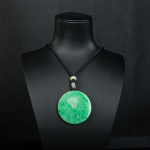 豆种豆绿翡翠平安扣吊坠