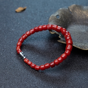阿卡珊瑚桶珠手链