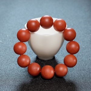 18mm柿子红南红单圈手串