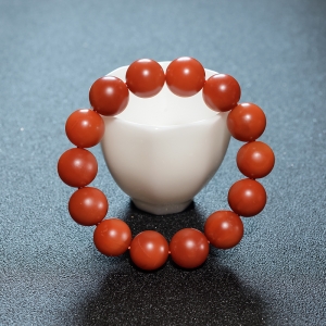 15.5mm柿子红南红单圈手串