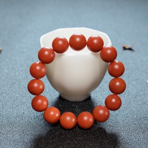 13mm柿子红南红单圈手串