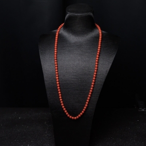 6mm柿子红南红圆珠长链