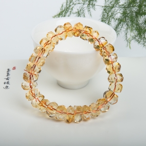 黄水晶随形单圈手串