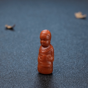 柿子红南红书童吊坠