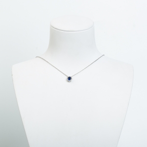 18k皇家蓝蓝宝石刻面项链