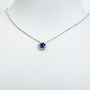 18k皇家蓝蓝宝石刻面项链