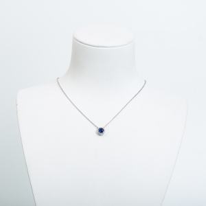 18k皇家蓝蓝宝石刻面项链