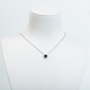 18k皇家蓝蓝宝石刻面项链