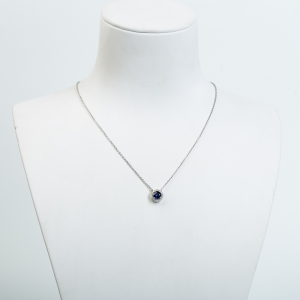 18k皇家蓝蓝宝石刻面项链