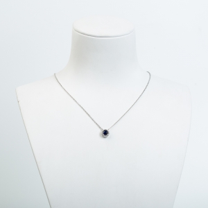 18k皇家蓝蓝宝石刻面项链