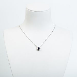 18k皇家蓝蓝宝石刻面项链