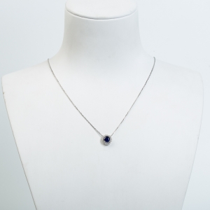 18k皇家蓝蓝宝石刻面项链