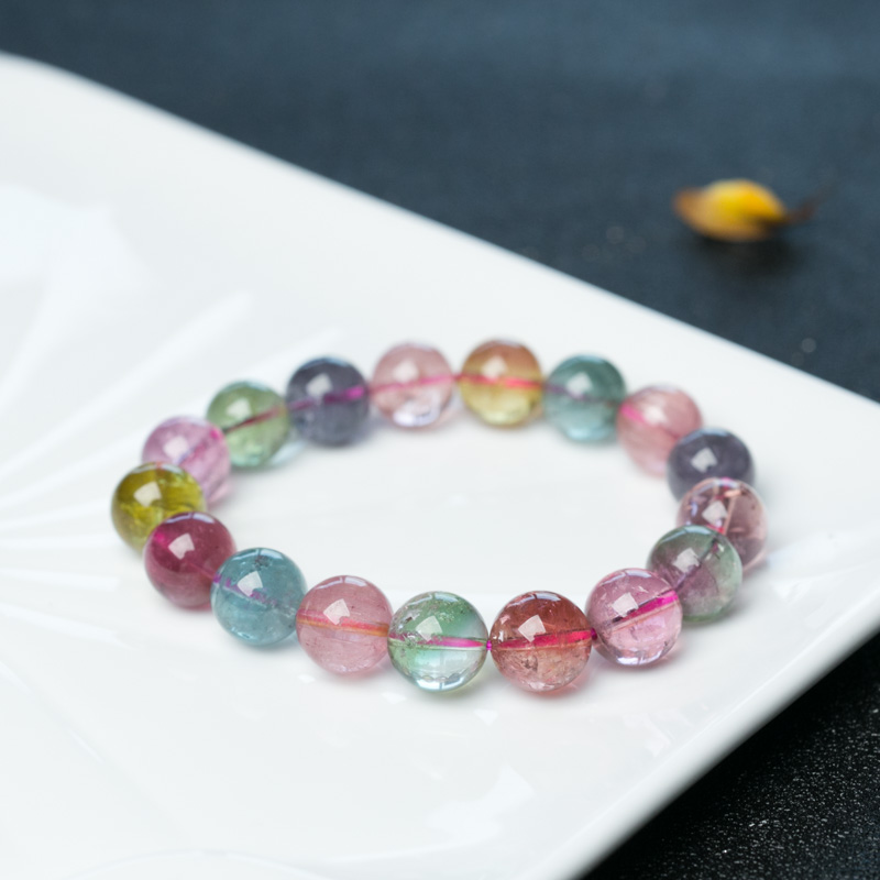 11.5mm多色碧玺单圈手串