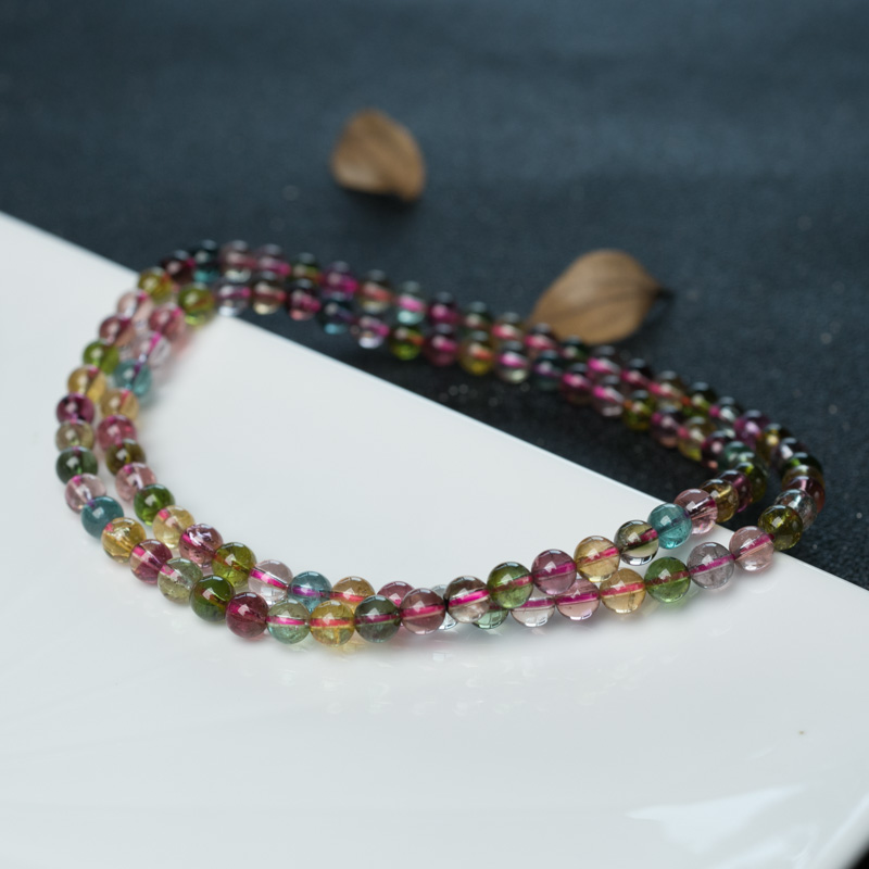 5.5mm多色碧玺多圈手串