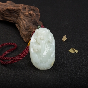 山料和田白玉财神到吊坠