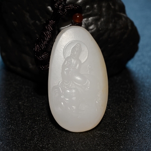 山料和田白玉普贤菩萨吊坠