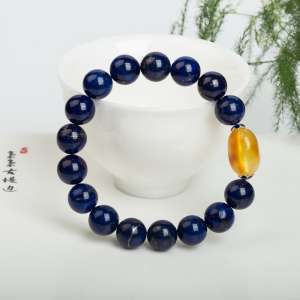 11.0mm深蓝色青金石单圈手串