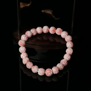 8.9mm深水珊瑚回纹珠单圈手串