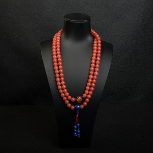 9.13mm樱桃红南红108佛珠