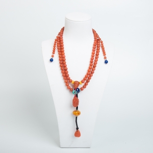 7.5mm柿子红南红108佛珠