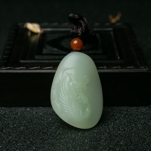 山料和田青白玉天鹅吊坠