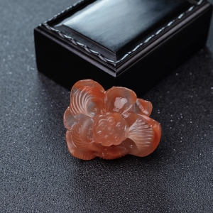 冰飘料南红莲花香插摆件